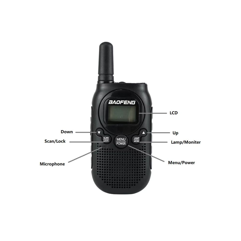 Par de Walkie Talkie Baofen 446 - 446,2 MHz Potencia 0.5W BF-T6