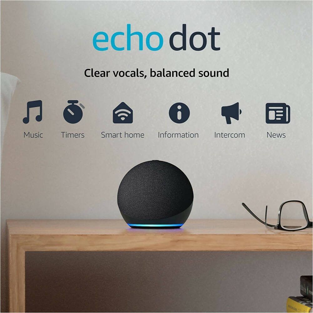 Parlante Inteligente Amazon Echo Dot 5ta Generacion Color Negro