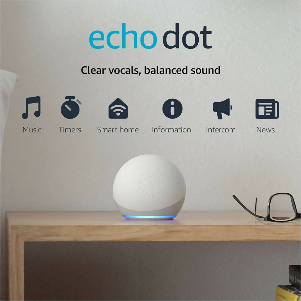 Parlante Inteligente Amazon Echo Dot 5ta Generacion Color Blanco