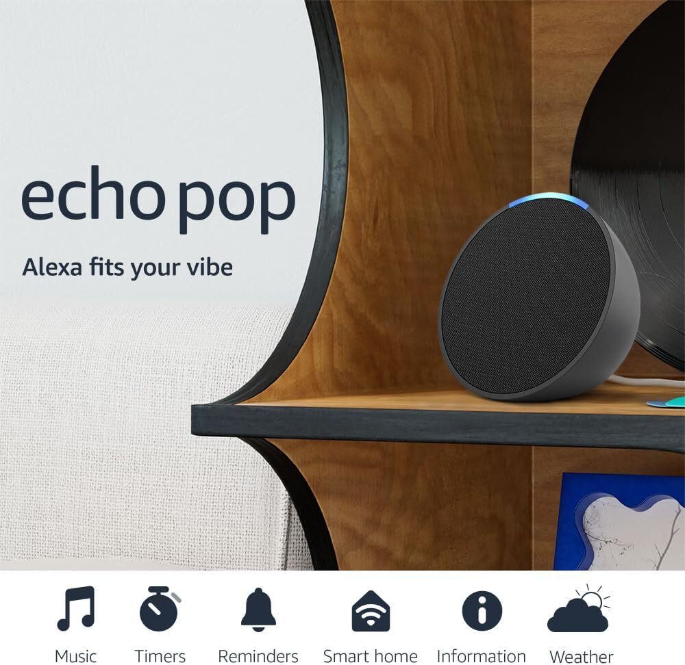 Parlante Inteligente Amazon Echo Pop color Carbon 840268907235