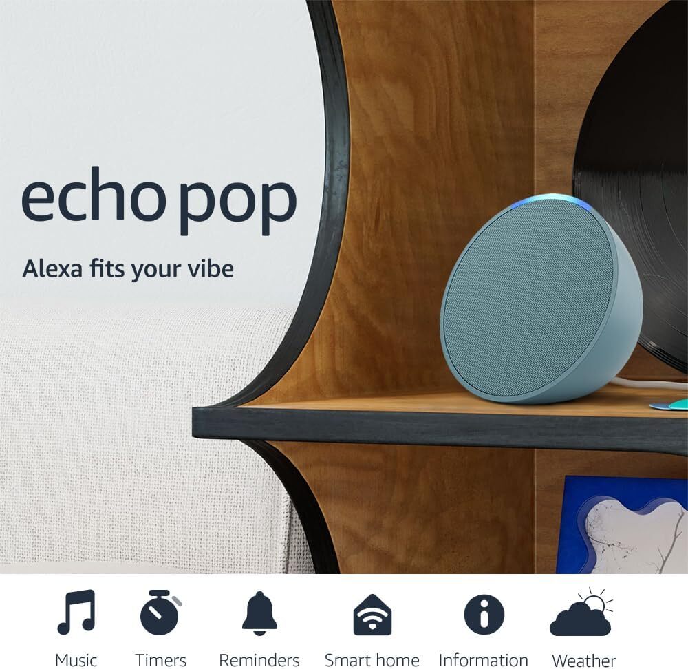 Parlante Inteligente Amazon Echo Pop color Verde azulado 840268935870