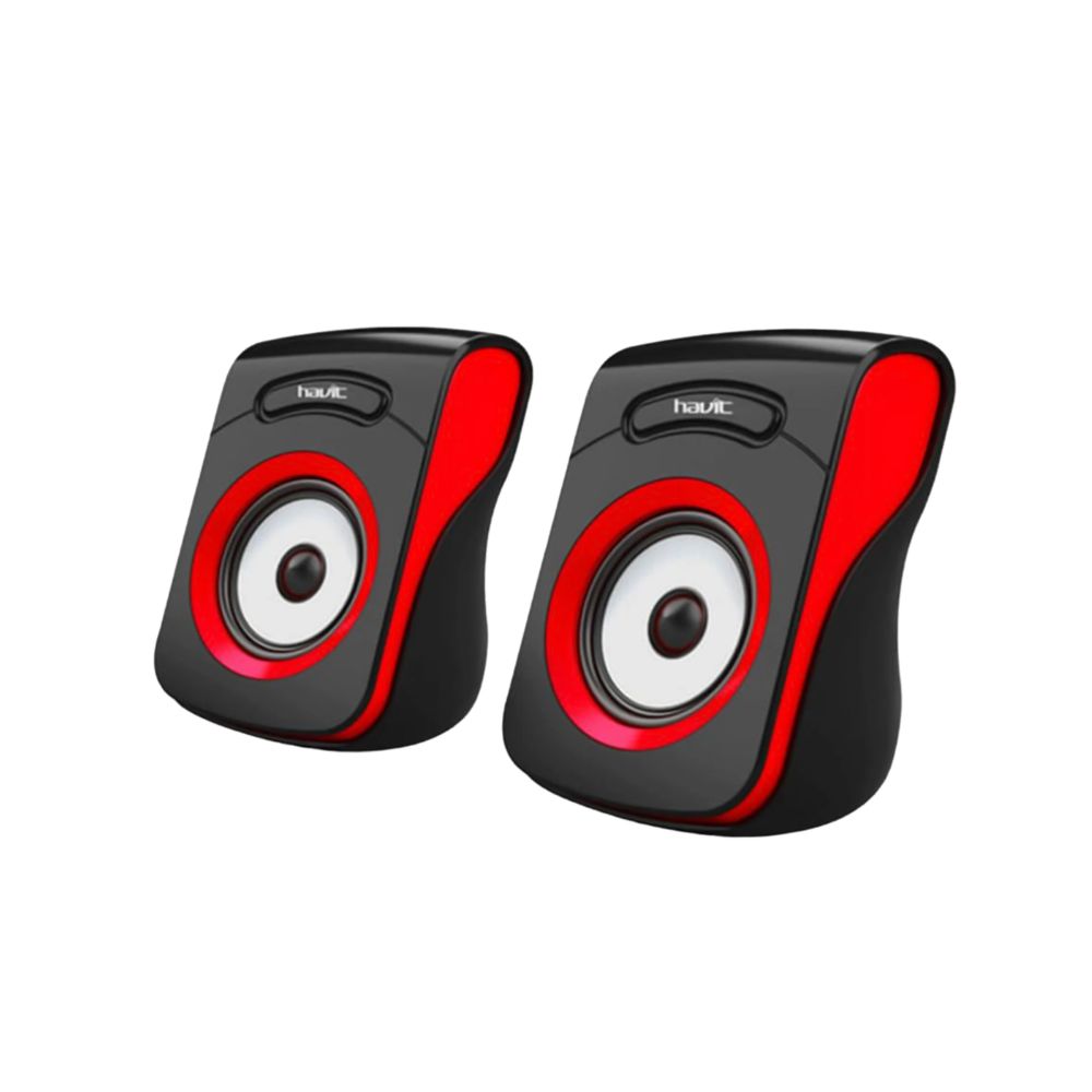 Parlantes Havit USB Rojo