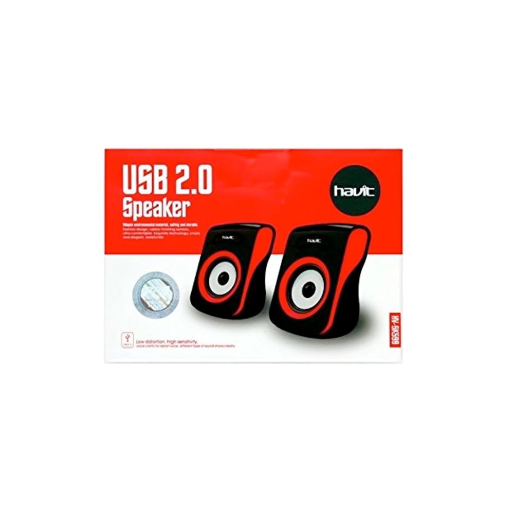 Parlantes Havit USB Rojo