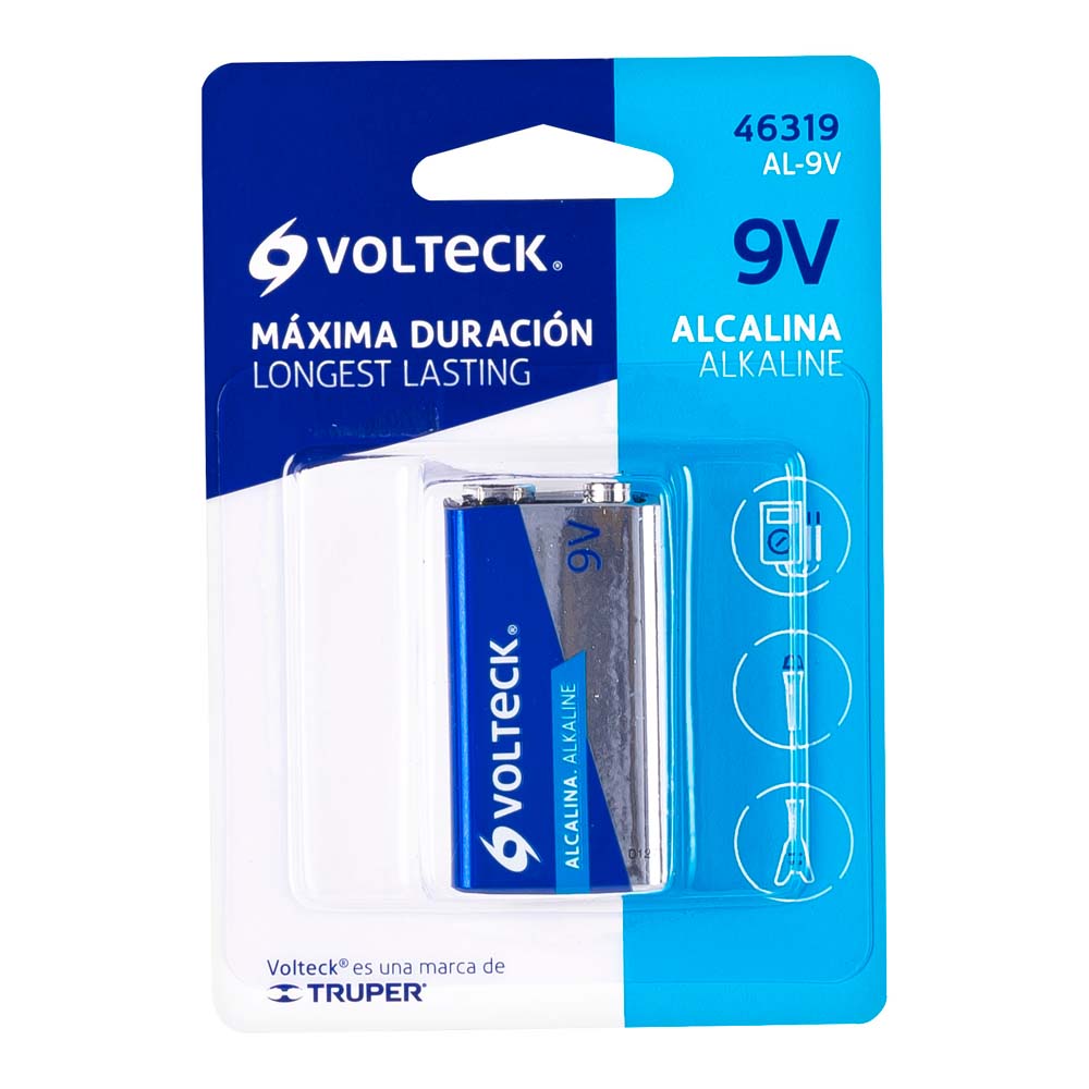 Pila Alcalina Volteck 9V Blister