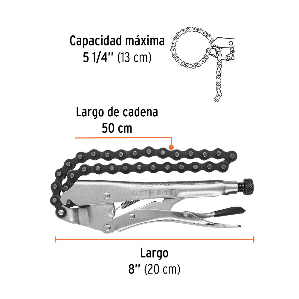 Pinza con Cadena Truper 8" de Presión