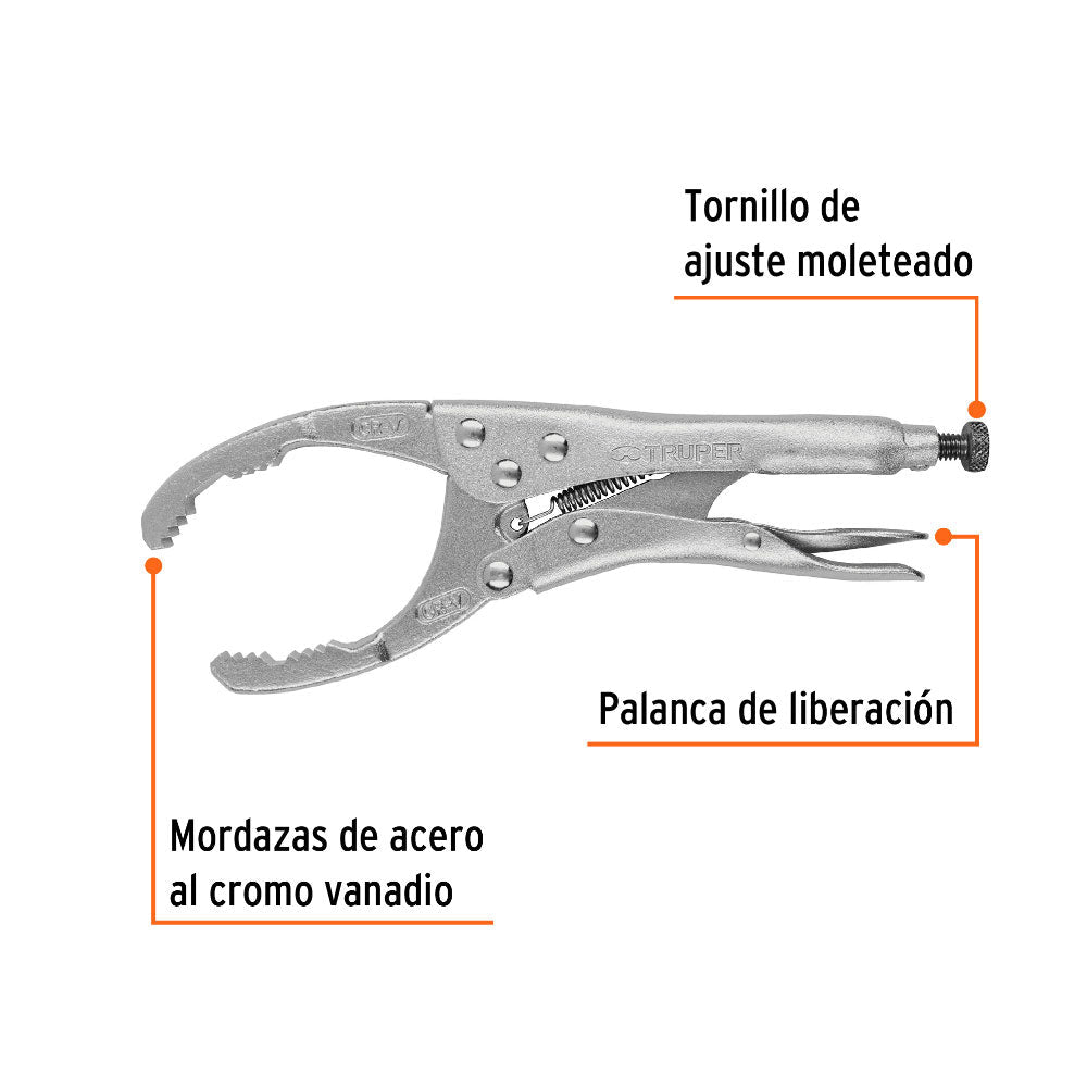 Pinza de Presión Truper 9" para Filtros de Aceite