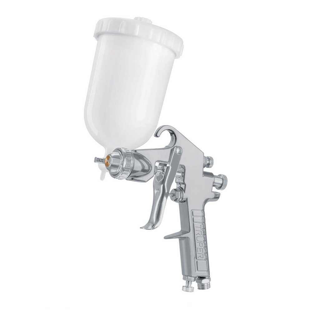 Pistola de Aluminio Truper de 17 mm con Vaso Plastico gravedad LVMP