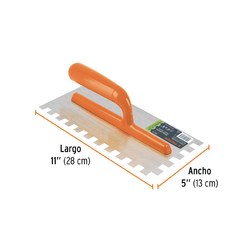 Plancha para Albañil Cuadrado Truper   11" X 5" DE 1/2" de 6 Remaches