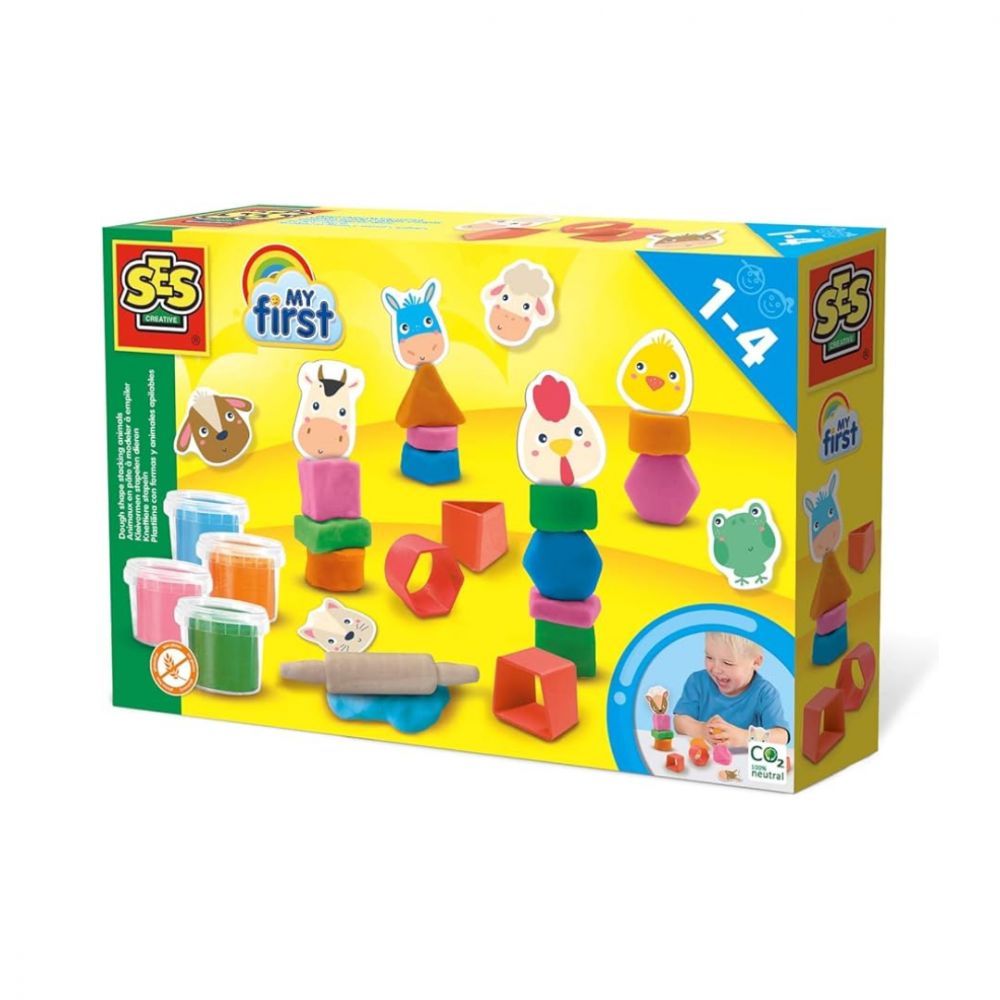 Plastilina Ses Creative Mi Primer Set Con Formas Y Animales Apilables