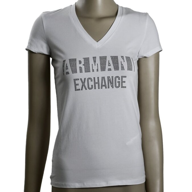 Polera Armani Exchange en Color Blanco Óptico