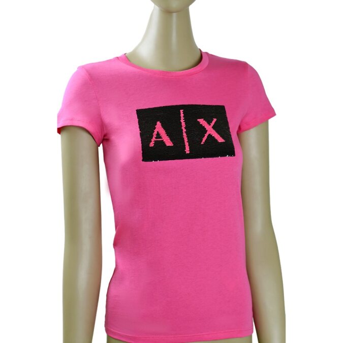 Polera Armani Exchange en Color Rosa y Negro