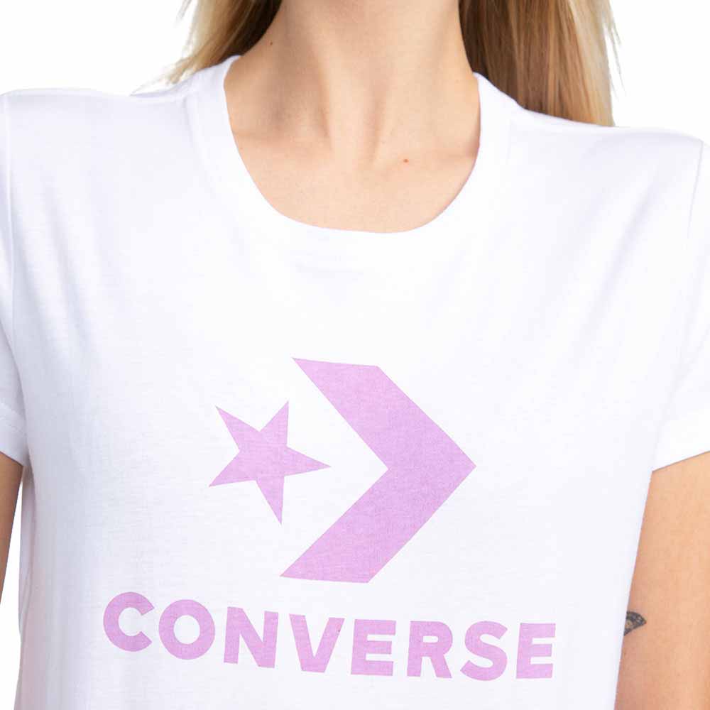 Polera Converse Color Blanco Con Rosado