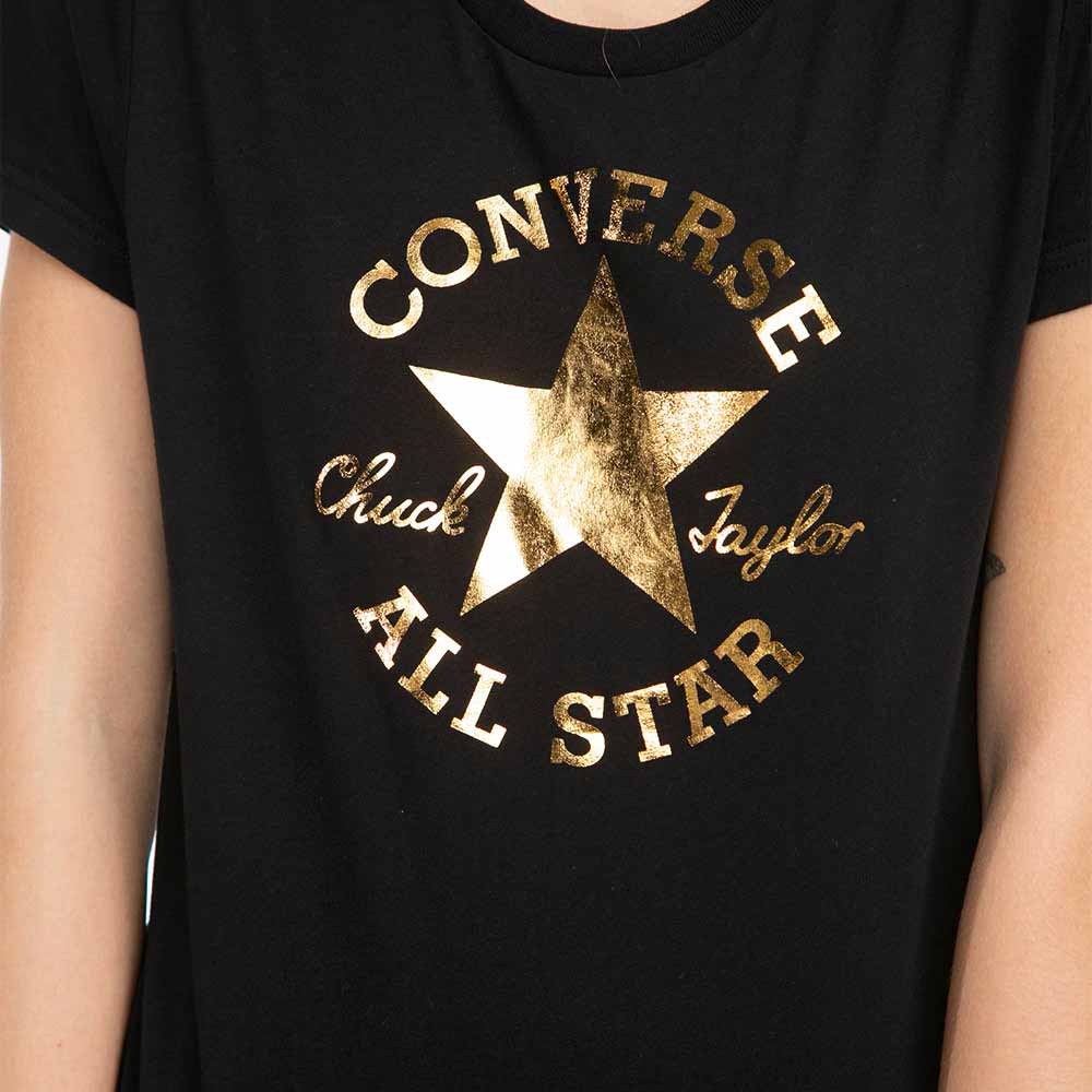 Polera Converse Color Negro Con Estampado