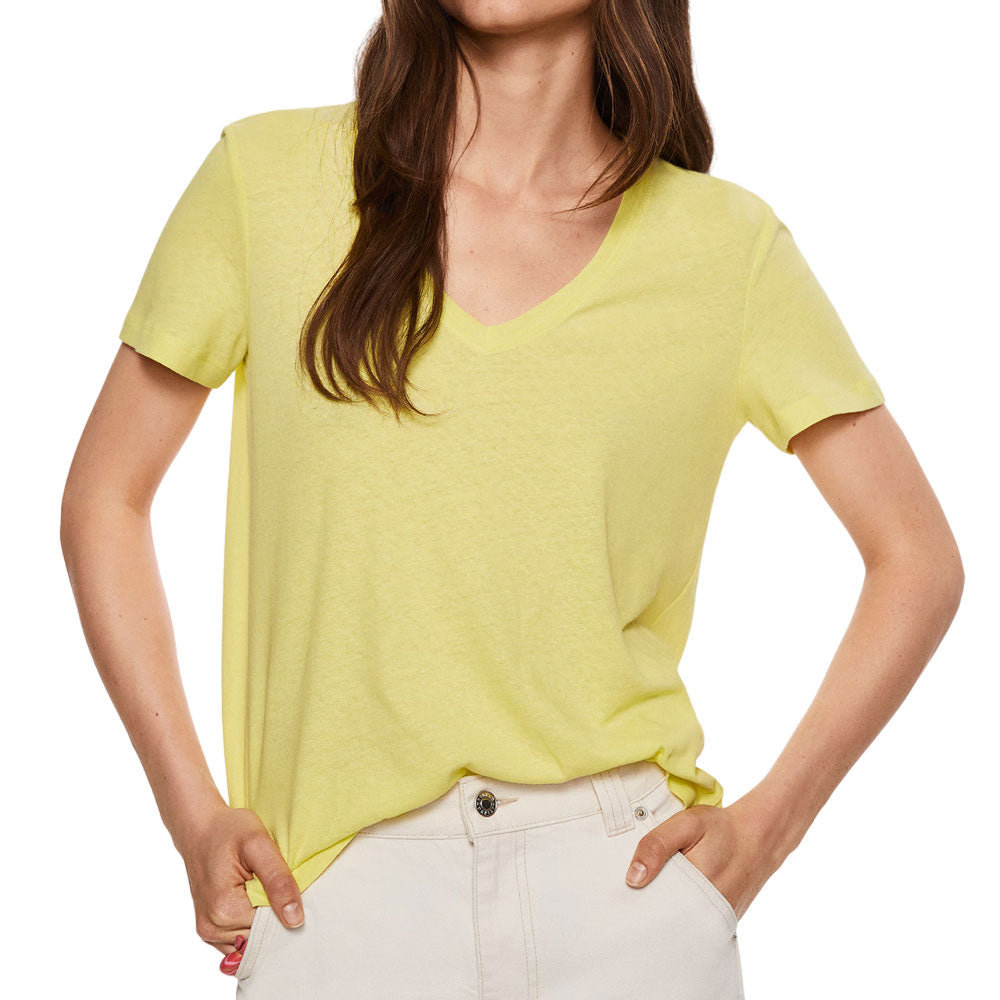 Polera para Dama Mango en Color Amarillo Pastel 37010481