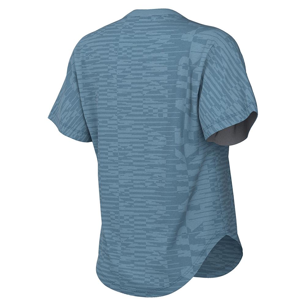 Polera Nike Swoosh Run Top Dry Fit Color Celeste