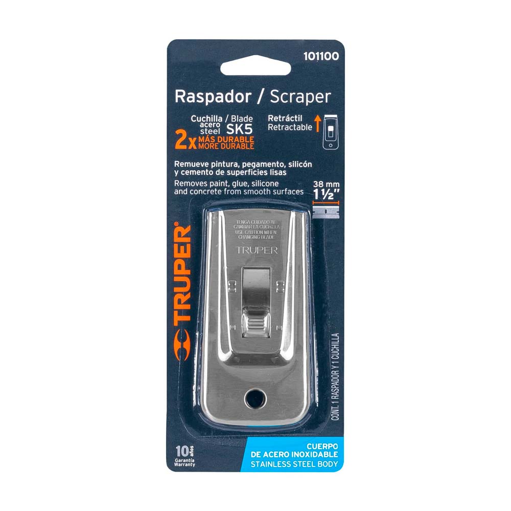 Raspador Truper de Acero Inoxidable con Navaja de 1-1/2"