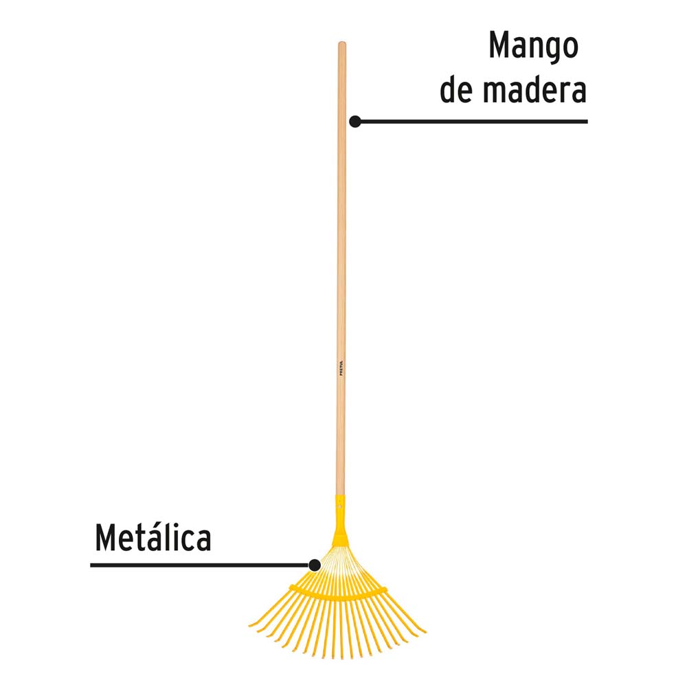 Rastrillo Pretul para Jardín de 20 Dientes con Mango 48"