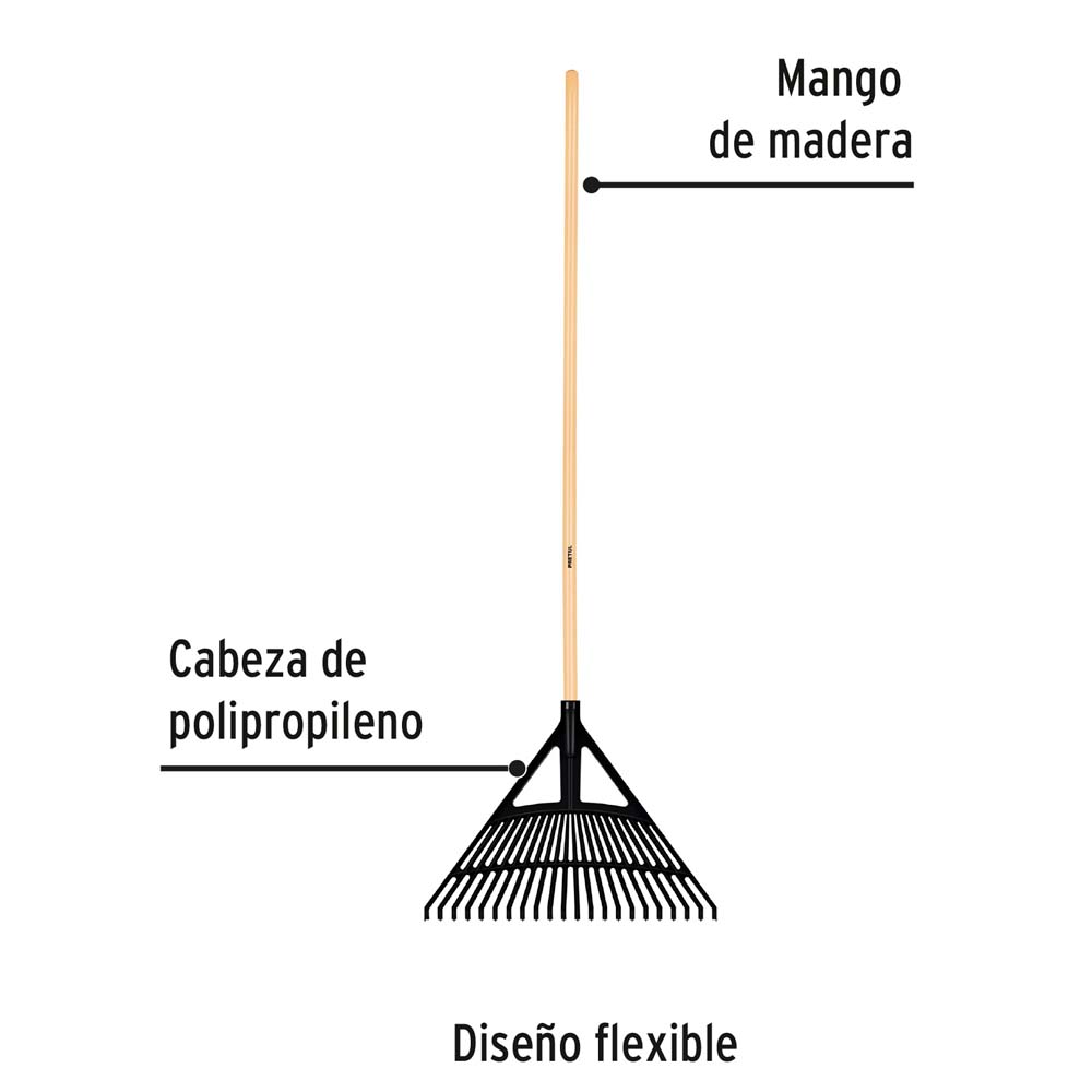 Rastrillo Pretul para Jardín de 22 Dientes Mango 48"