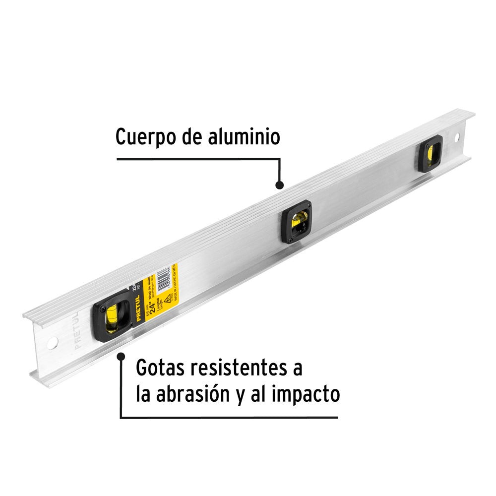 Regla Niveladora Pretul de 24" con Cuerpo de Aluminio