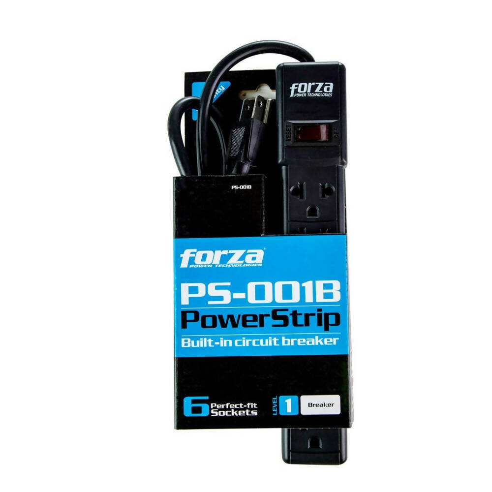 Regleta Forza de 6 tomas tipo NEMA 10Amp 2200Watts Codigo PS001B