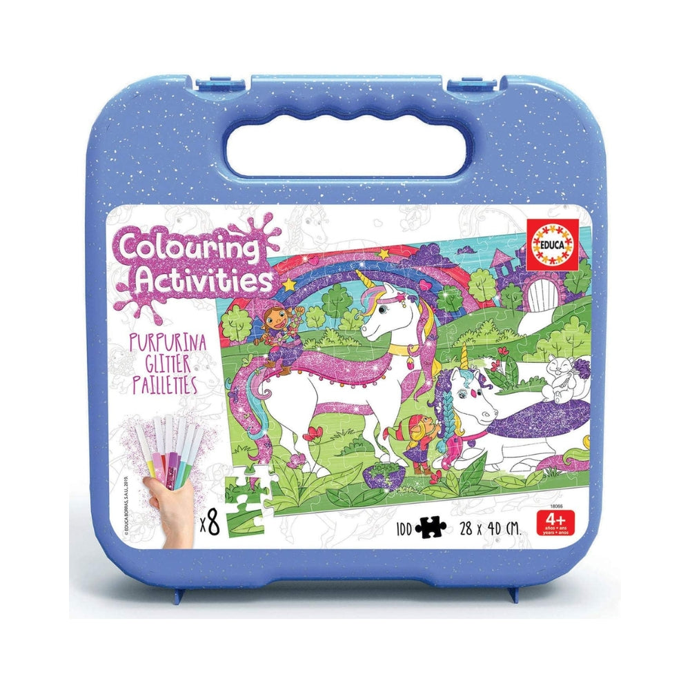 Rompecabeza Educa Unicornio Colouring Activities 100 pcs