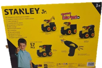 Set de 4 Camiones Desarmables Stanley Desarmador con Sonido