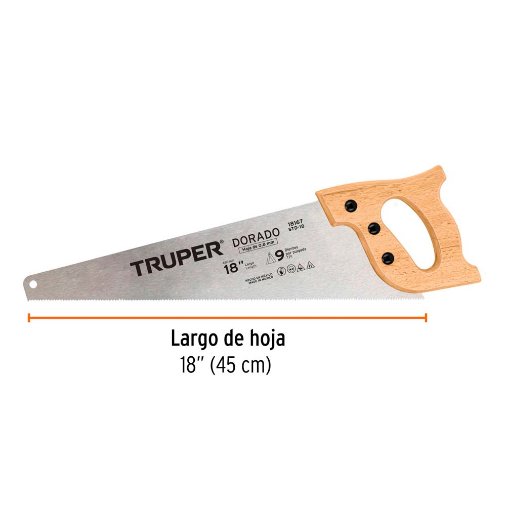 Serrucho Truper 18 Dorado 9 DPP