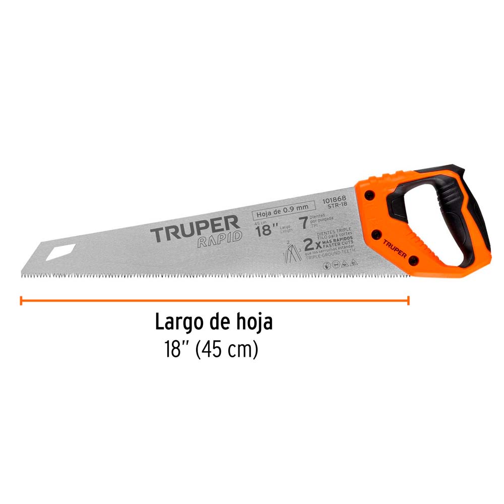 Serrucho Truper Rapid 18 7 DPP Mango Comfort Grip