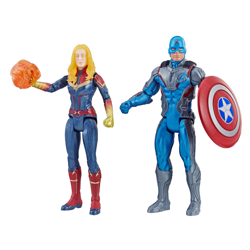 Set de 2 Figuras de Acción Avengers 4 Endgame Capitan America & Capitana Marvel