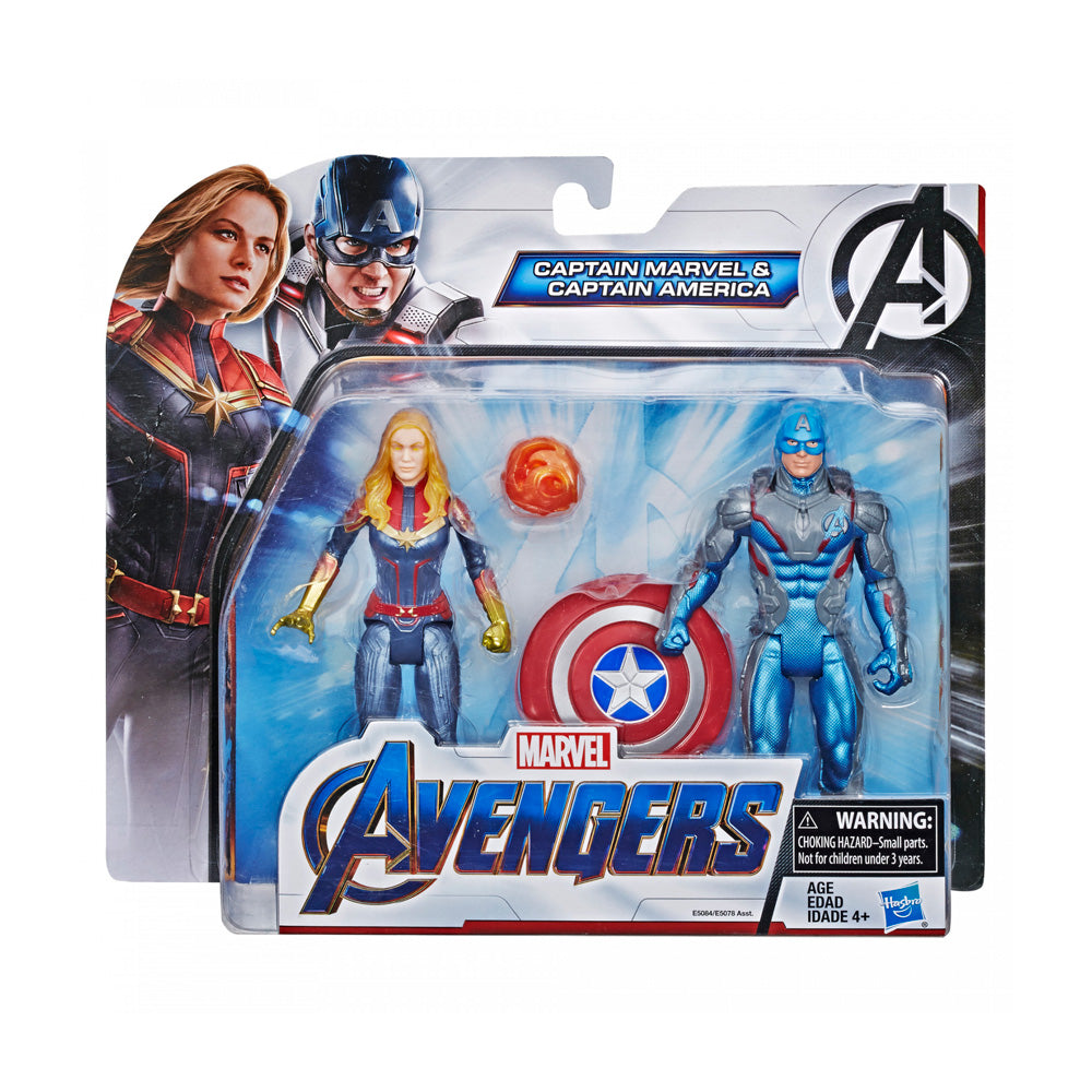 Set de 2 Figuras de Acción Avengers 4 Endgame Capitan America & Capitana Marvel