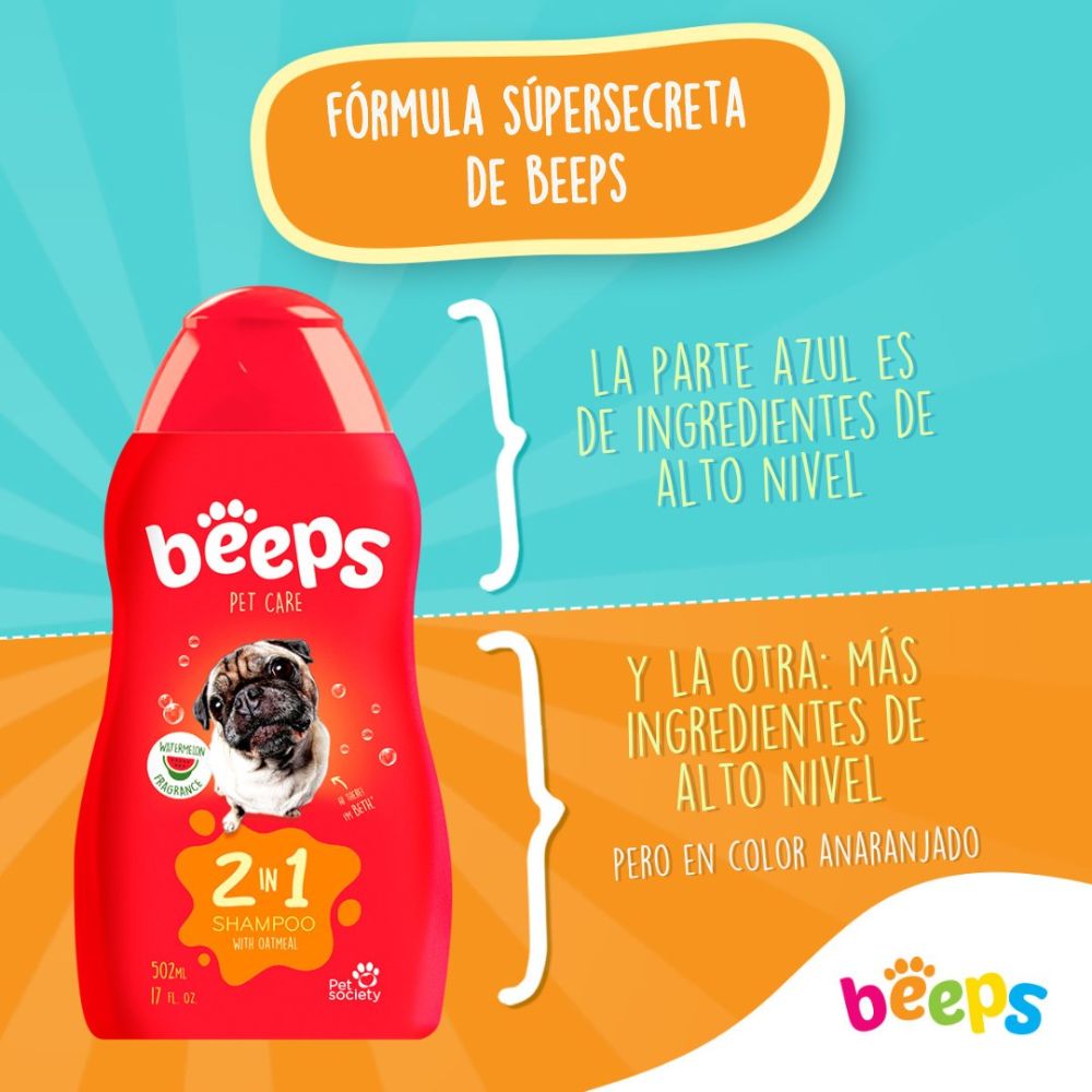 Shampoo y Acondicionador 2 en 1 para Perros Beeps