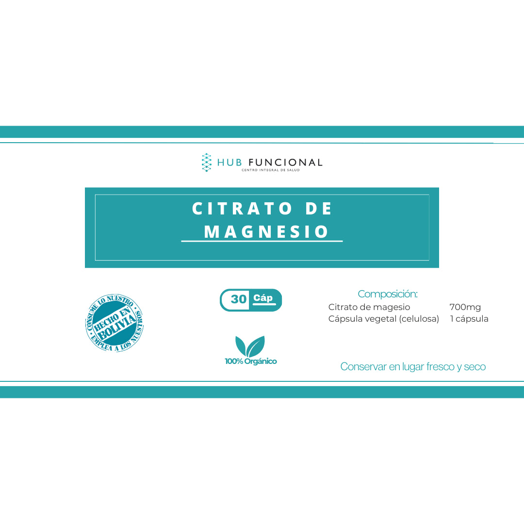 Citrato de Magnesio Suplementación Nutraceútica Hub Funcional