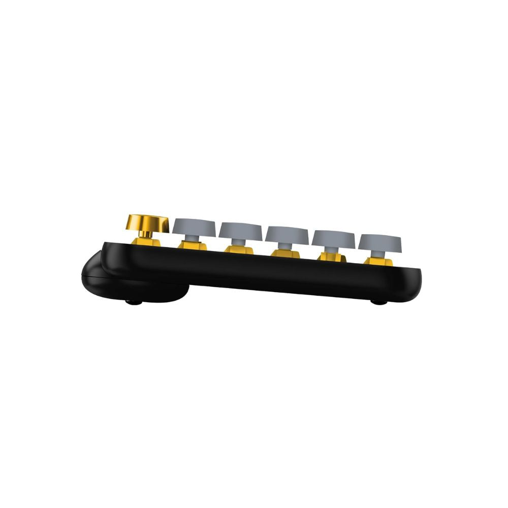 Teclado Mecánico Logitech POP con teclas de emojis personalizables, Inalámbrico (Negro, amarillo y gris)