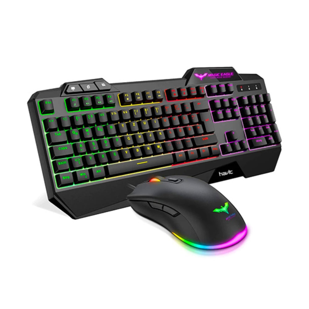 Teclado y Mouse Gamer HAVIT alámbrico con Retroiluminación RGB