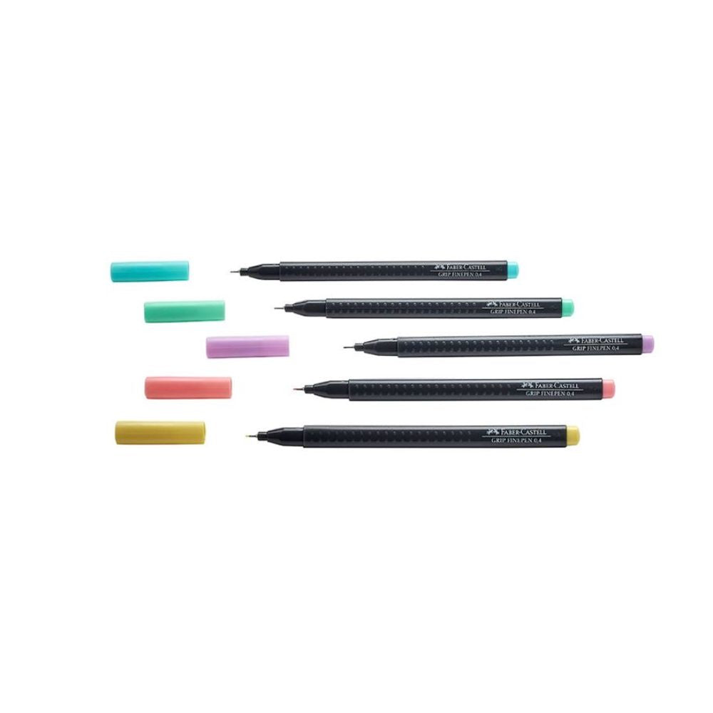 Tiralíneas Faber Castell Grip Finepen Colores Pastel 5 unidades