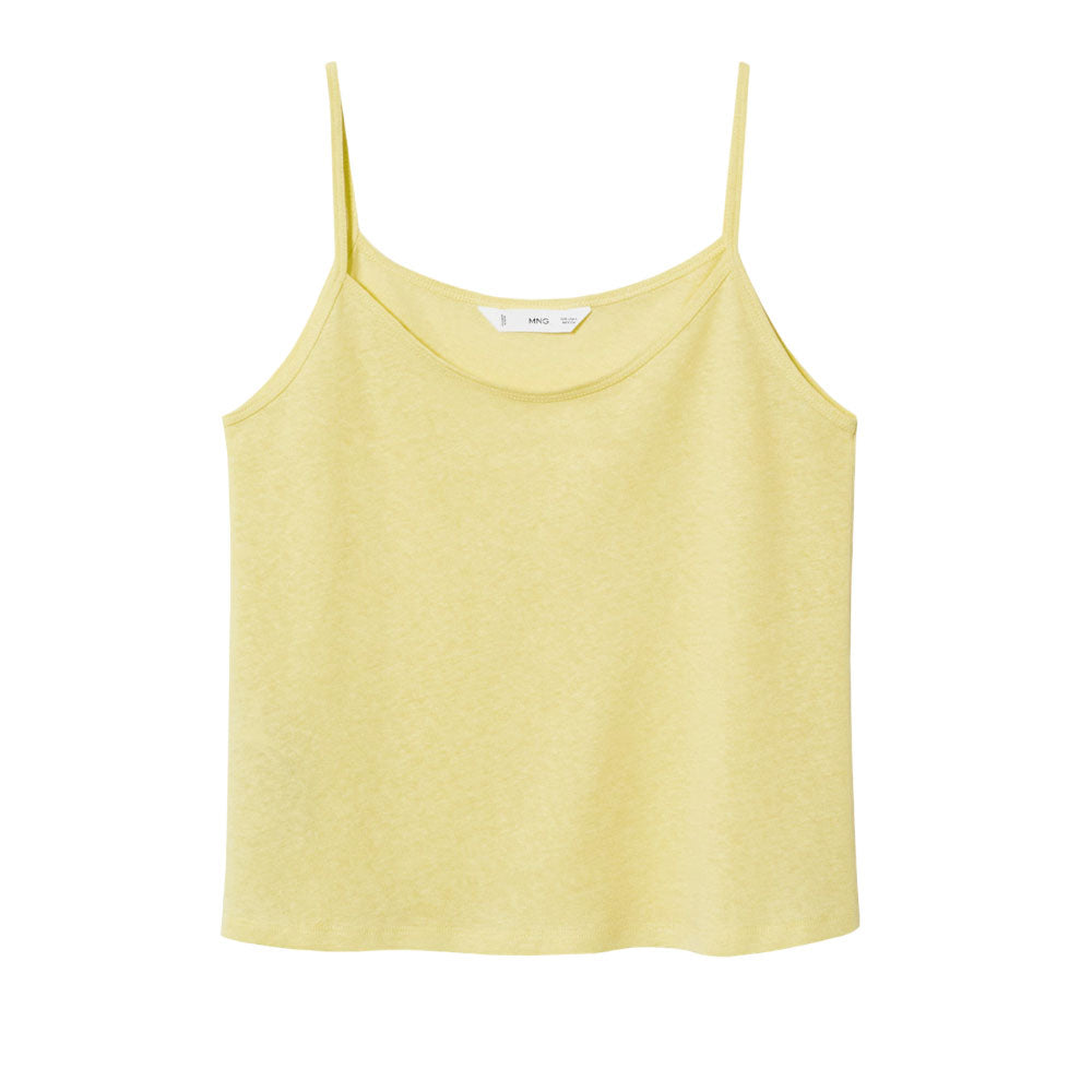 Top para Dama Mango en Color Amarillo Pastel 37040358