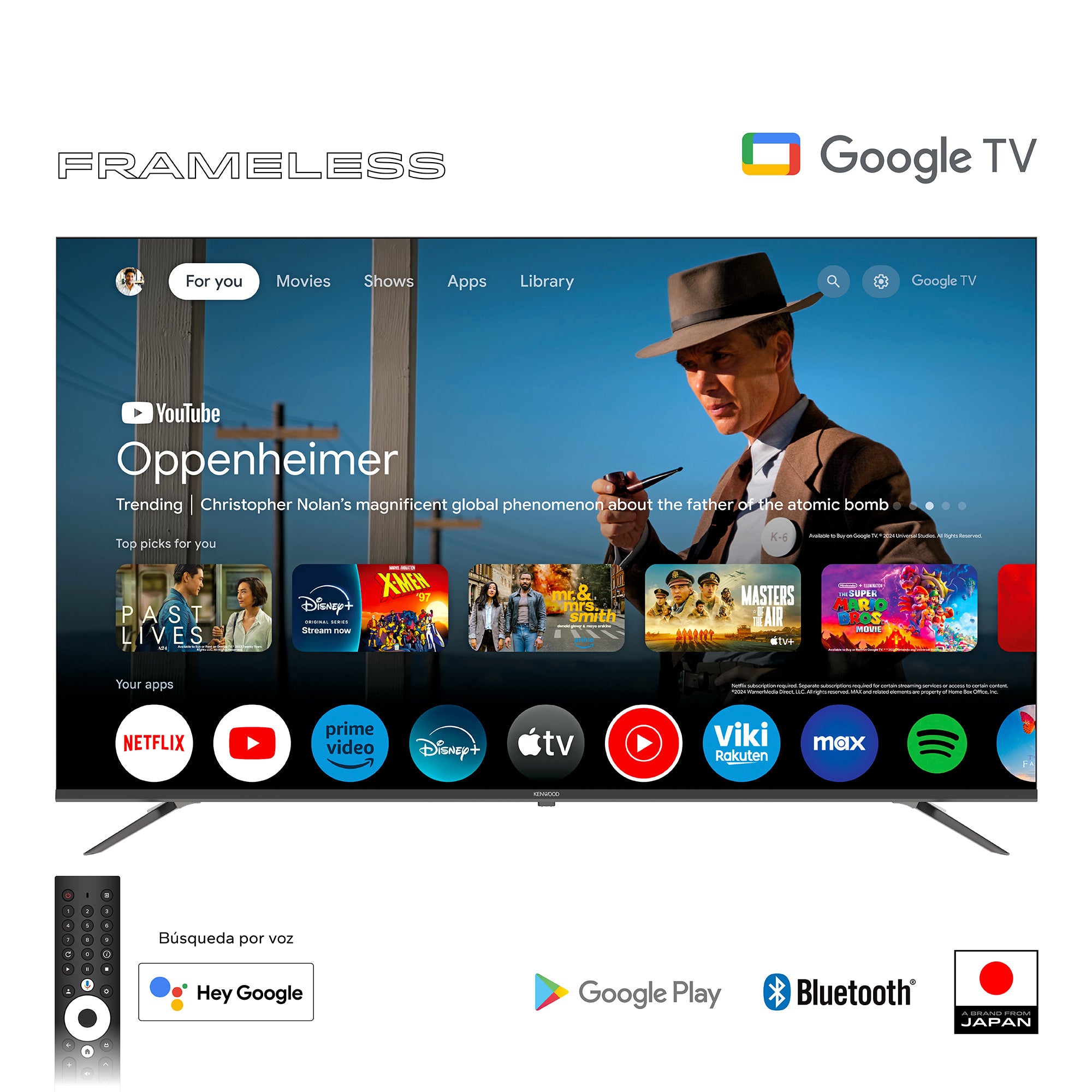 Televisor Kenwood de 65" 4K Google TV