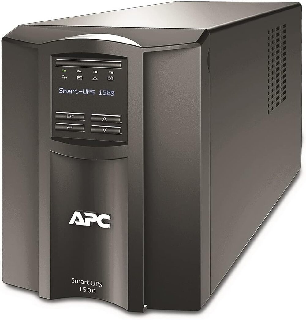 UPS APC 1500VA 1000W 230V AVR Linea Interactiva, Salidas 8xIEC C13, Puerto SmartConnect+SmartSlot, Pantalla LCD APCSMT1500IC