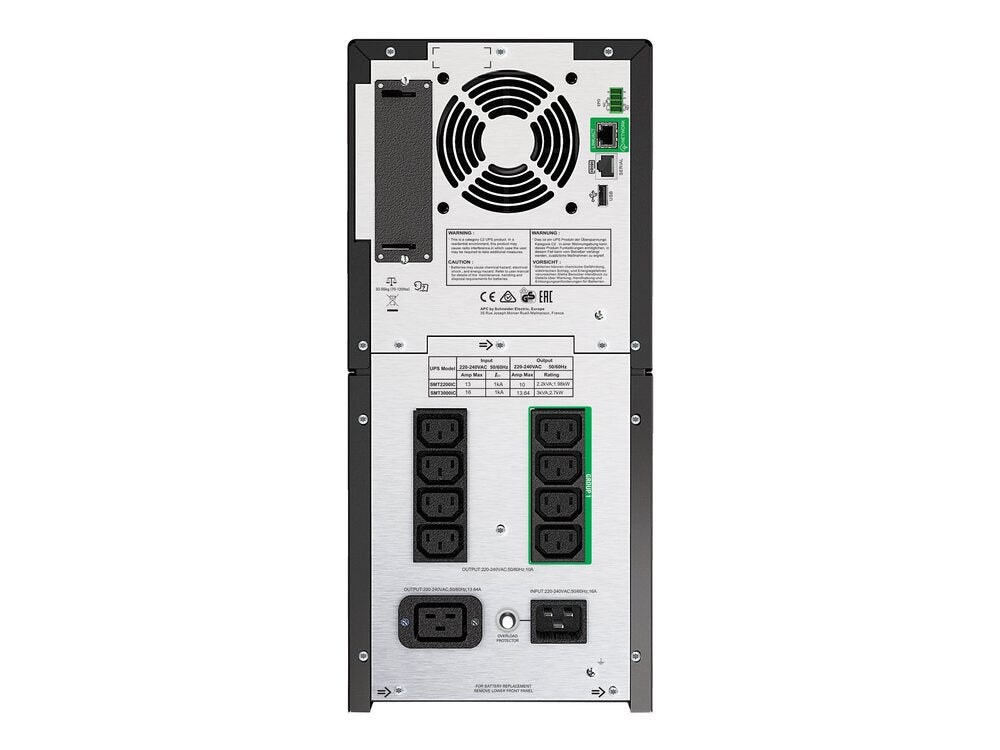 UPS APC 3000VA 2700W 230V AVR Linea Interactiva, Salidas 8xIEC C13 y 1 IEC C19, Puerto SmartConnect+SmartSlot, Pantalla LCD APCSMT3000IC