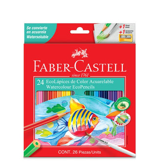 Ecolápices Acuarelables Hex (24 Colores+Tajador) Faber Castell
