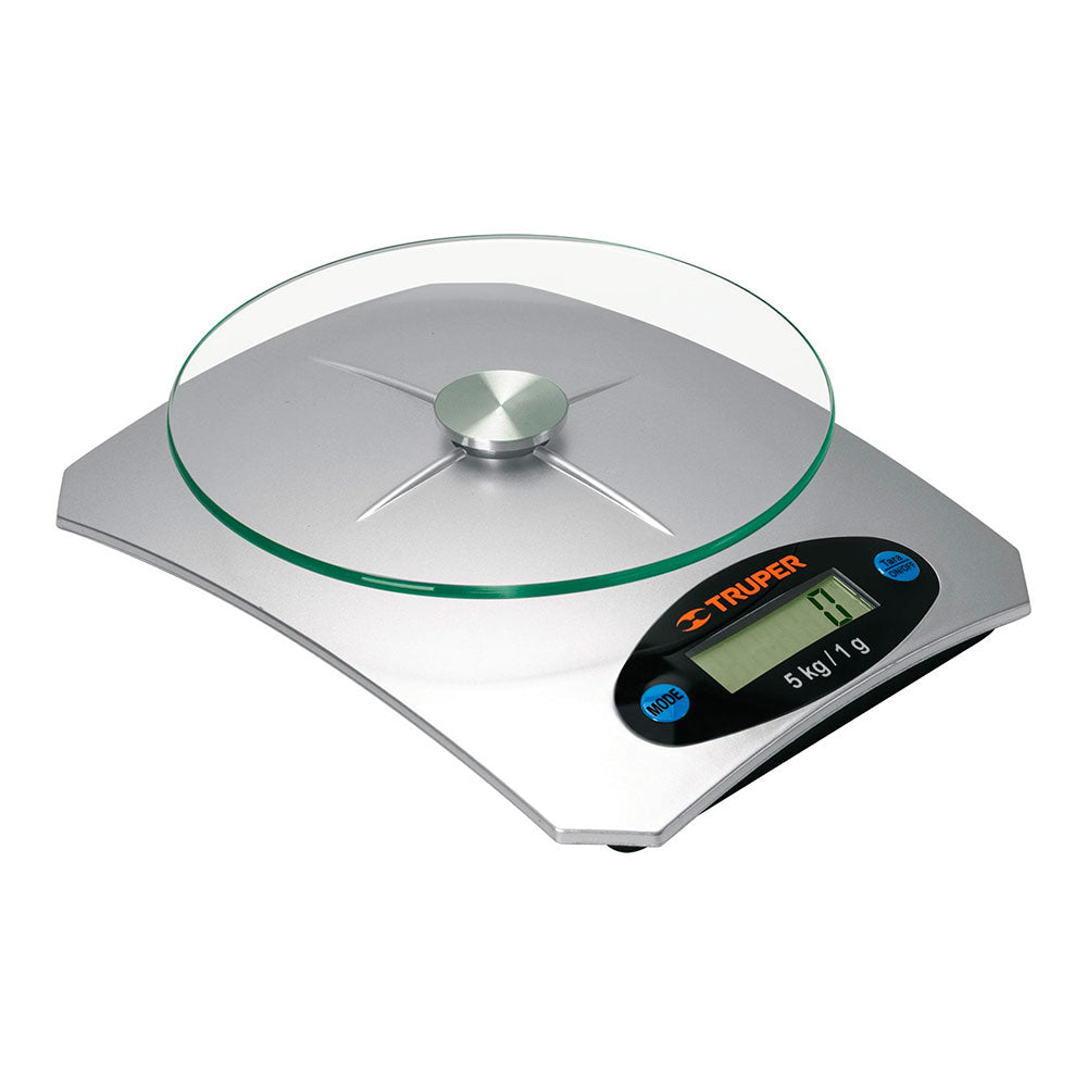 Báscula Digital Truper 5kg Plato De Vidrio