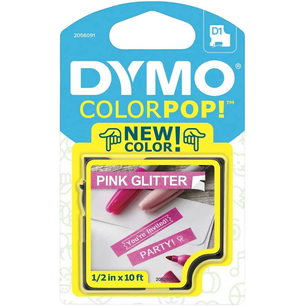 Cinta Dymo D1 Labelmanager Color Pop Blanco sobre Rosado 12mm x 3m Codigo 2056091