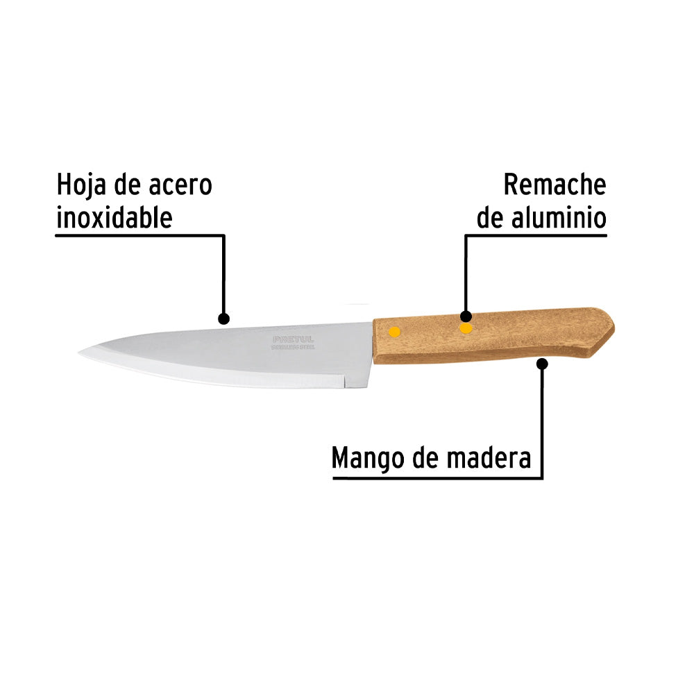 Cuchillo de Chef Pretul 6" Mango de Madera