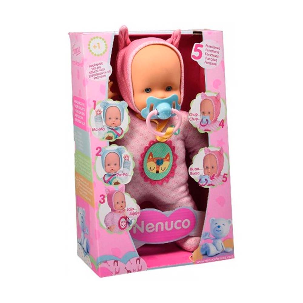 Muñeca Famosa Nenuco Blandito 5 Funciones Rosa