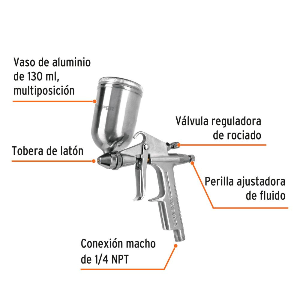 Pistola Truper Compacta para Recorte con Vaso de Aluminio de 0.5 mm