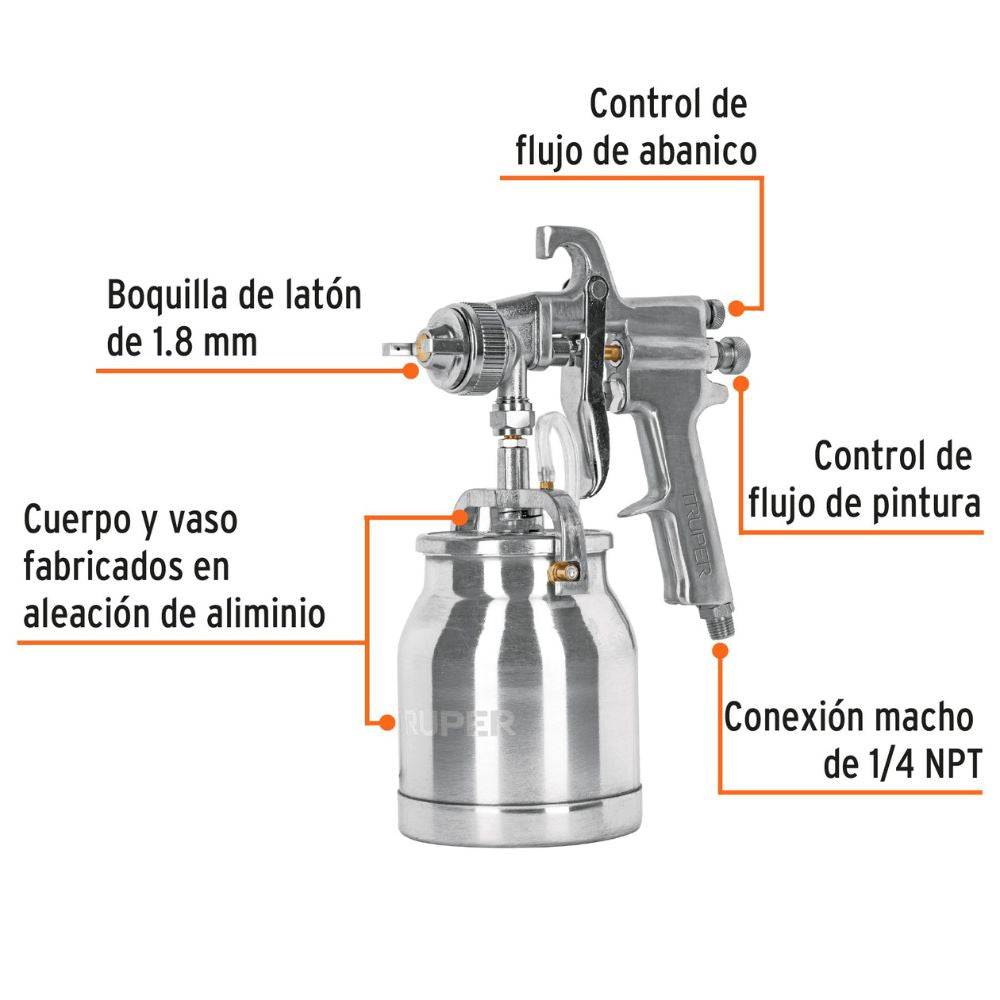 Pistola Truper Para Pintar de Succión