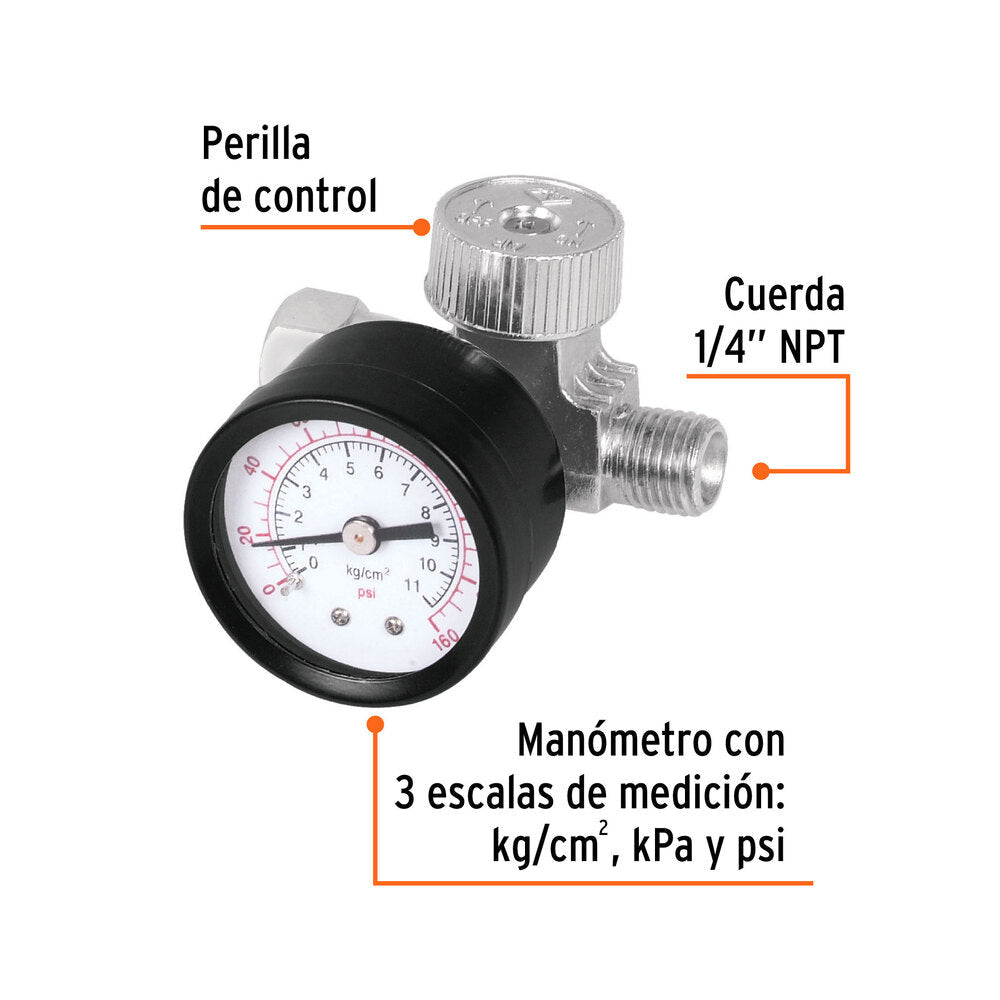 Regulador de Aire Truper con Manómetro 1/4 NPT